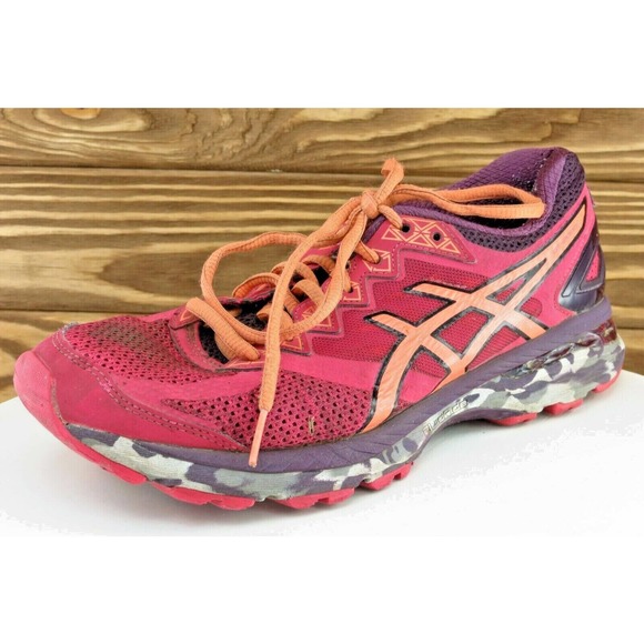 Asics 2000 Size 7.5 M‎ Pink Lace Up Running Fabric Women Shoe T661N - Picture 1 of 9